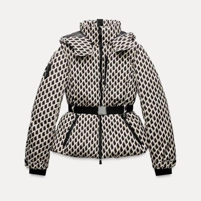 Combinaison de ski avec ceinture et veste chaude en coton à col montant