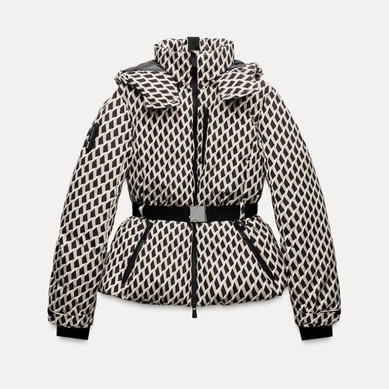 Combinaison de ski avec ceinture et veste chaude en coton à col montant