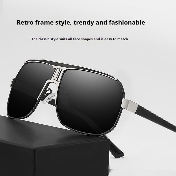 Gafas de sol para hombre, gafas de sol para conducir, montura grande y elegante.