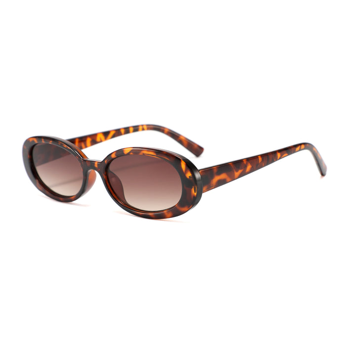 Lunettes de soleil ovales à petite monture, style européen et américain, pour femme.