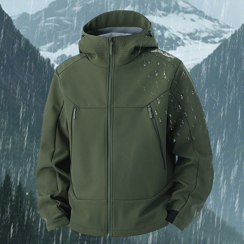 Veste Soft Shell pour homme, coupe-vent et imperméable, idéale pour les activités de plein air.