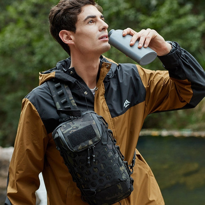 Bolso bandolera táctico funcional, multifuncional, para montañismo, viajes y senderismo.