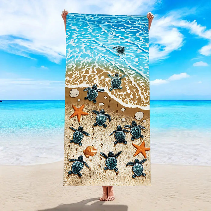 Quick-drying Microfiber Beach Bath Towel Double-sided Velvet