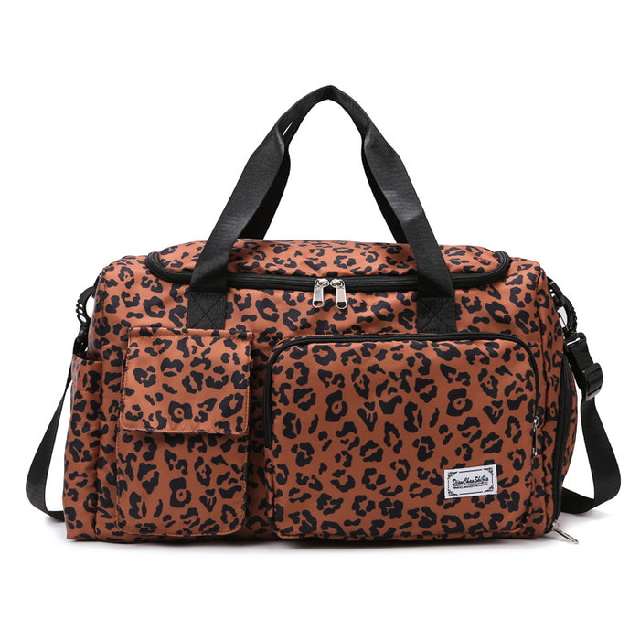 Sac à bandoulière de voyage grande capacité imprimé léopard imprimé zèbre rétro