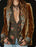 Manteau en velours côtelé uni à manches longues et empiècements en dentelle