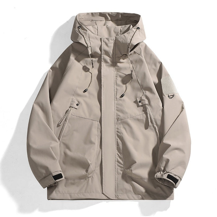 Veste cargo ample imperméable à capuche