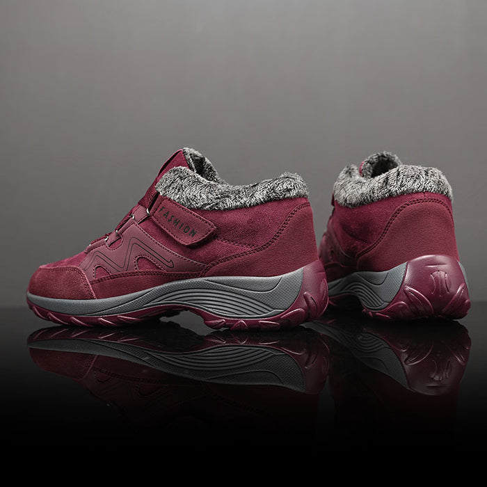 Bottes de neige pour femmes, chaussures thermiques doublées en polaire, grandes tailles, chaussures décontractées portables pour l'extérieur.