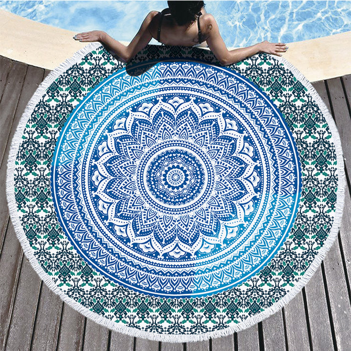 Round Printed Beach Towel Microfiber