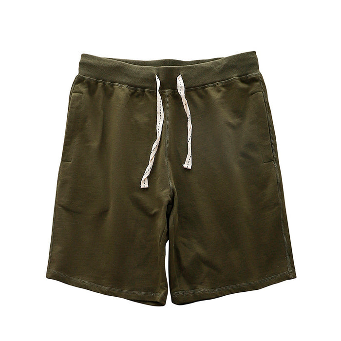 Loose Outer Wear Khaki Solid Color Casual Men's Shorts