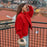 Womens Fashionable Round-Neck Solid-Color Wool Coat