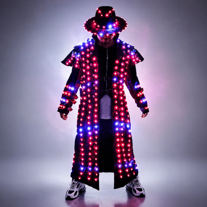 LED Robot Costume Stage Jacket Dancer Suit Wearing Cosplay for Nightclub Party Man Dance