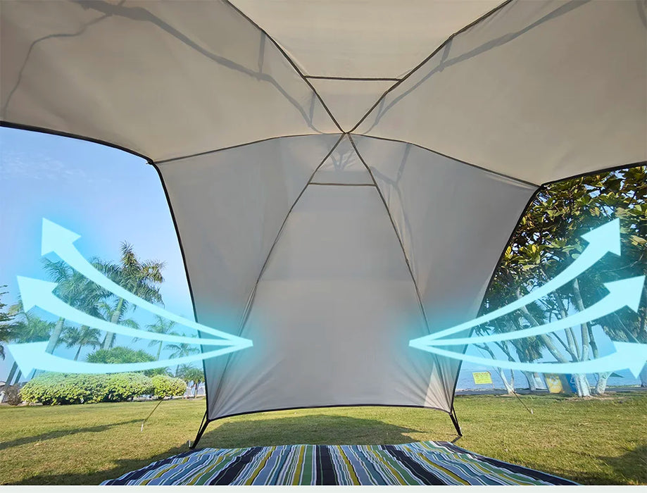 Lightweight 2–4 Person Camping Tent for Beach Park Waterproof Sun Shelter Shade Canopy Awning for Outdoor Fishing Family Arch 4