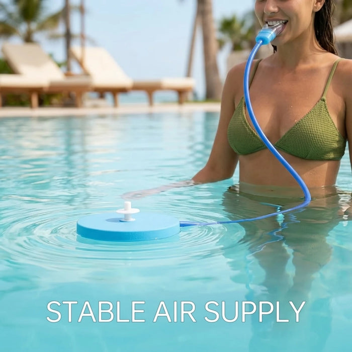 Dual-Tube Upgrade Underwater Breathing Valve Surface Air Tube for Snorkeling & Freediving Practice Soft Mouthpiece