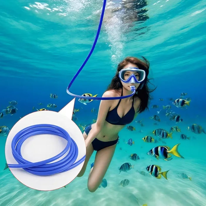 Dual-Tube Upgrade Underwater Breathing Valve Surface Air Tube for Snorkeling & Freediving Practice Soft Mouthpiece