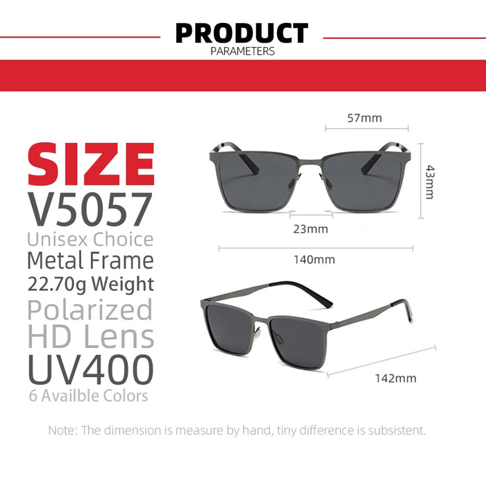 VIVIBEE Gafas de Sol Clásicas Rectangulares Polarizadas para Hombre, Negro Mate, UV400, de Moda, Cuadradas, con Bisagra de Resorte, para Conducir