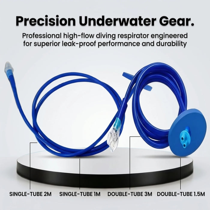 Dual-Tube Upgrade Underwater Breathing Valve Surface Air Tube for Snorkeling & Freediving Practice Soft Mouthpiece