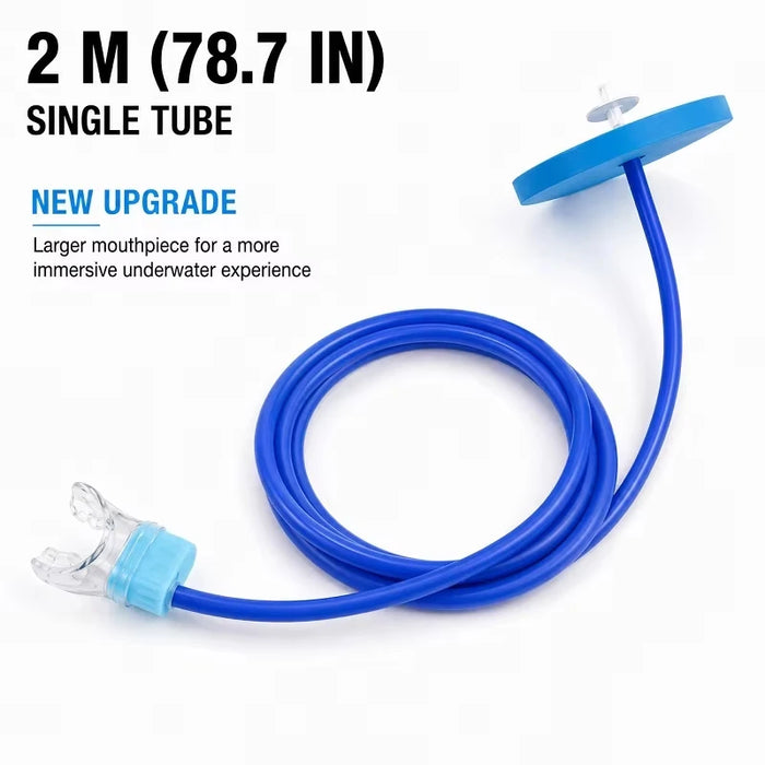 Dual-Tube Upgrade Underwater Breathing Valve Surface Air Tube for Snorkeling & Freediving Practice Soft Mouthpiece