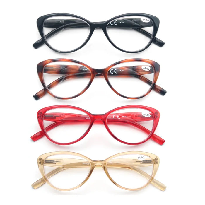 Gafas de lectura para mujer, diseño ojo de gato, ligeras, irrompibles, presbicia, con bisagra de resorte