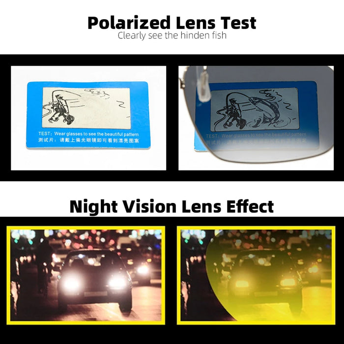 VIVIBEE Mens Metal Clip on Sunglasses Polarized Eyeglasses UV400 Women Square Night Vision Driving Sun Glasses