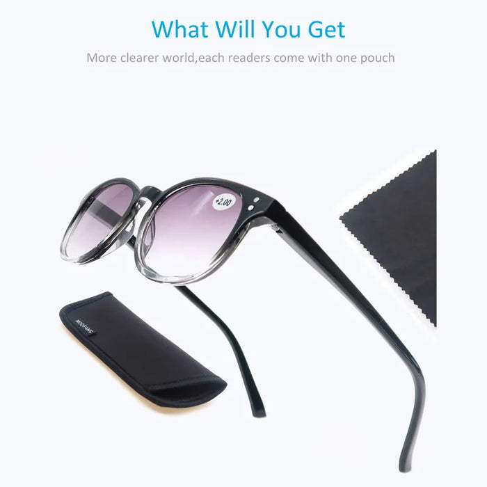 Reading Glasses Women  High Quality Round Frame Eyewear Including Sun Magnifying  Fashion Glasses