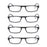 4 Paires Reading Glasses for Men Women Narrow Square Frame Readers Eyeglasses Spring Hinge with Diopter