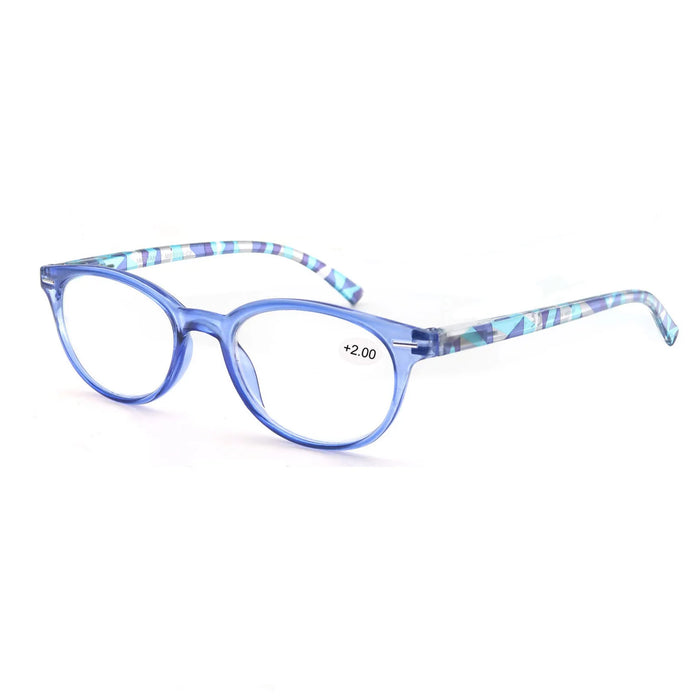 Reading Glasses Women Oval Colorful Frame Readers Hyperopia Presbyopia Vision Care Eyewear with Flexible Spring Hinge