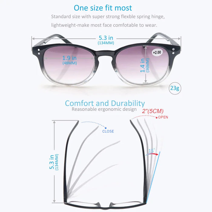Reading Glasses Women  High Quality Round Frame Eyewear Including Sun Magnifying  Fashion Glasses