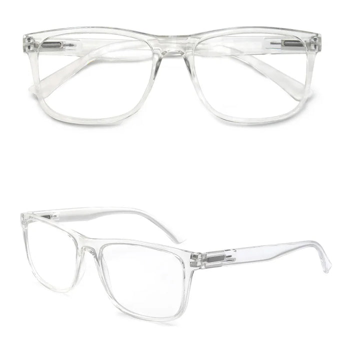 Lunettes de Lecture Surdimensionnées Hommes Femmes Monture Rectangulaire Lunettes de Soleil de Lecture Charnière à Ressort Légères à Porter avec Dioptrie +1.0 - +4.0