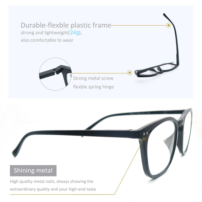 MODFANSR Reading Glasses Women Colorful Frame Readers Ladies Lightweight Flexible Spring Hinge Presbyopic Eyeglasses