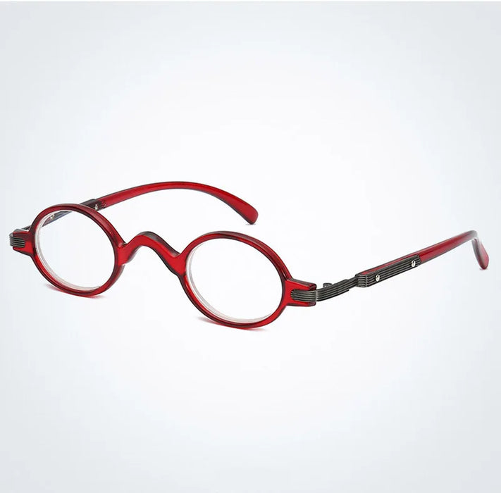 Small Round Reading Glasses for Men Women Metal with Plastic Conbination Frame Eyewear Stylish High Quality Readers +1.0 to +4