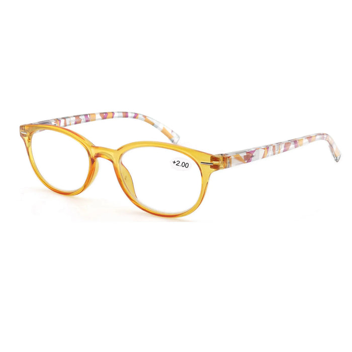 Reading Glasses Women Oval Colorful Frame Readers Hyperopia Presbyopia Vision Care Eyewear with Flexible Spring Hinge