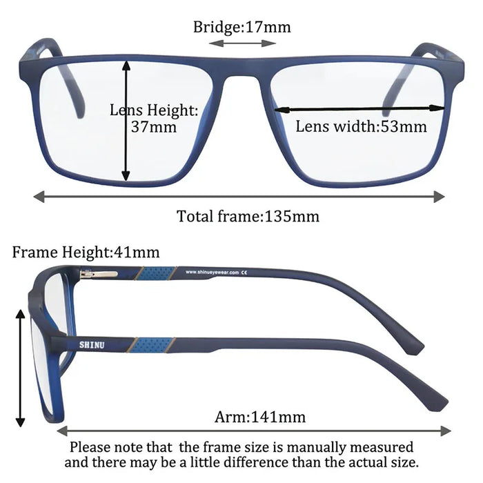 SHINU Lunettes de Lecture Progressives Multifocales Hommes Presbytie Hypermétropie Lunettes Multifocales Avec Ordonnance Lentille CR39