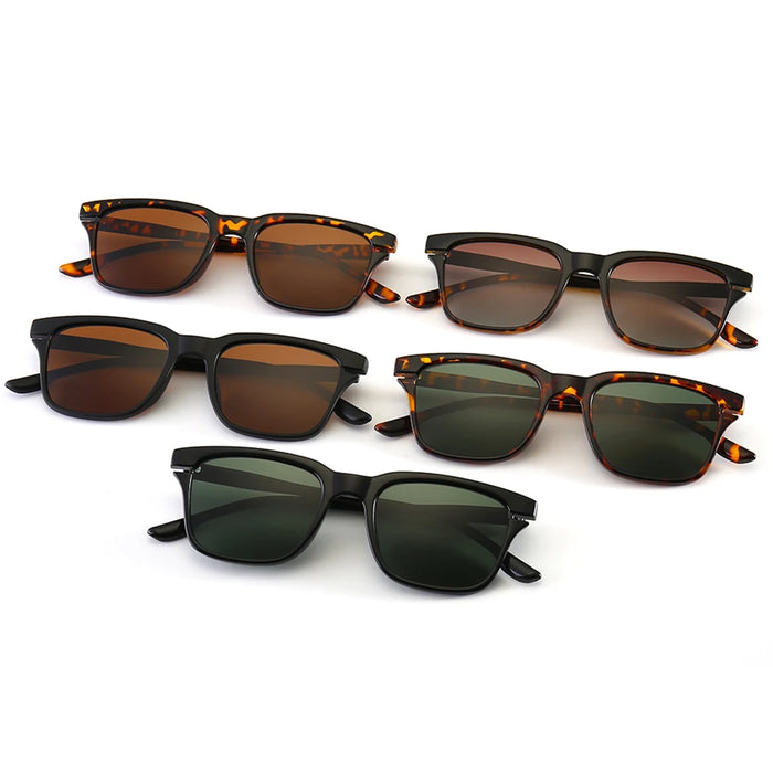 VIVIBEE Vintage Leopard Polarized Sunglasses Men Retro Small Square Women Sun Glaases 2026 UV400 High Quality Driving Shades