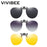 VIVIBEE Big Size Flip Up Clip on Sunglasses Polarized Gradient Grey Lens Oversized Driving UV400  Fishing Accessory