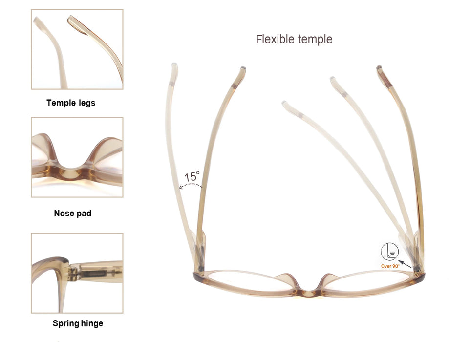 Gafas de lectura para mujer, diseño ojo de gato, ligeras, irrompibles, presbicia, con bisagra de resorte