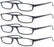 4 Paires Reading Glasses for Men Women Narrow Square Frame Readers Eyeglasses Spring Hinge with Diopter