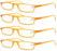 4 Paires Reading Glasses for Men Women Narrow Square Frame Readers Eyeglasses Spring Hinge with Diopter
