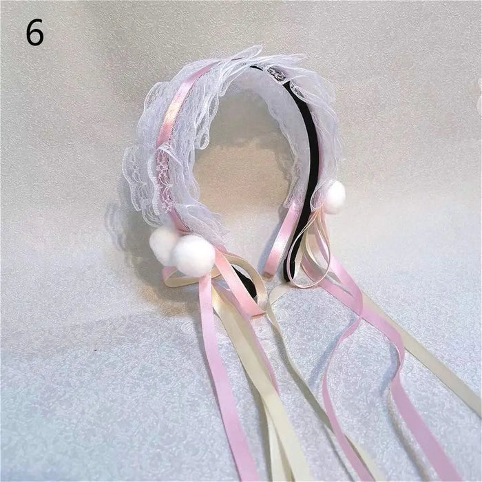 1PC Kawaii Cat Ears Headband Lace Bow Head Wrap Lolita Wedding Party Cosplay Maid Headdress Women Girls Anime Hair Accessories