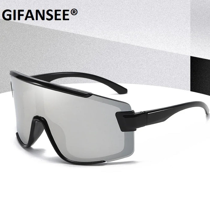 Máscara protectora con visera, gafas de sol para mujer y hombre, gafas de sol grandes con montura de una pieza, gafas a prueba de viento, lentes deportivos UV400 Gafas