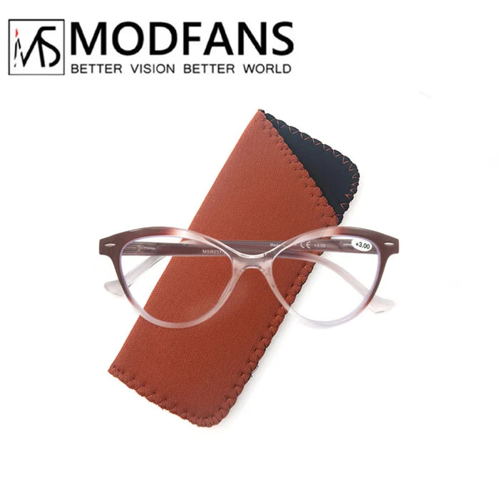 MODFANS Gafas de lectura de ojo de gato para mujer, con bisagra de resorte, ligeras, para presbicia, con dioptrías de +0.5 a +4.0