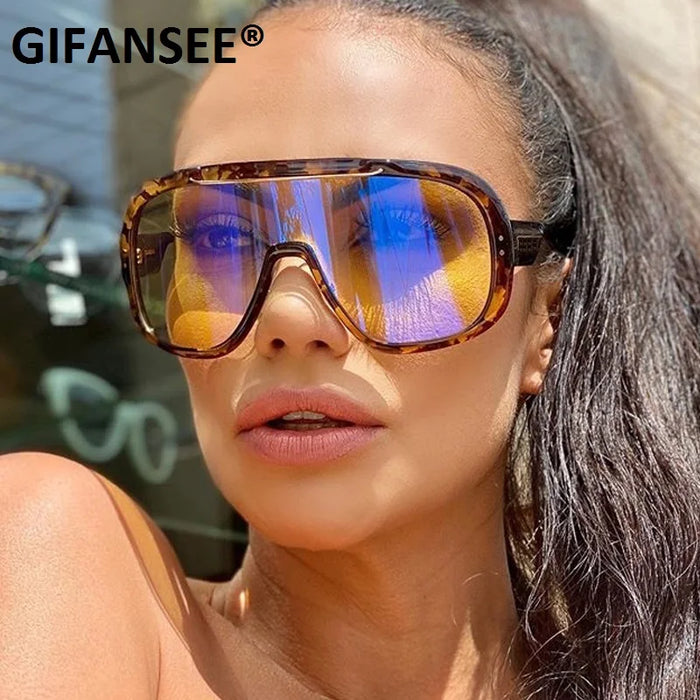 Gafas de sol con visera efecto espejo para mujer y hombre 2023, gafas grandes antiviento de una pieza, gafas de montura grande, deportivas, protección UV400