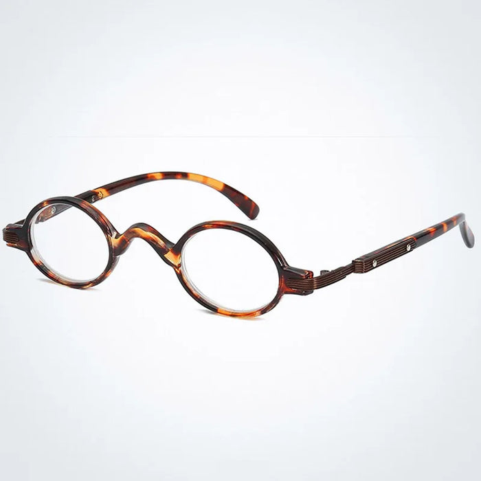 Small Round Reading Glasses for Men Women Metal with Plastic Conbination Frame Eyewear Stylish High Quality Readers +1.0 to +4
