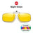 VIVIBEE Mens Metal Clip on Sunglasses Polarized Eyeglasses UV400 Women Square Night Vision Driving Sun Glasses