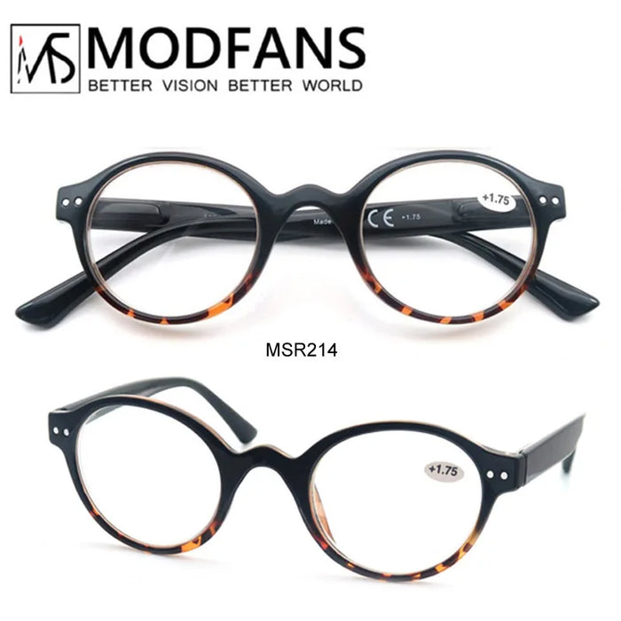 Reading Glasses for Men Women Classic Round Readers Eyeglasses High Qulity Spring Hinge Hyperopic Presbyopia +1.0 to +4.0