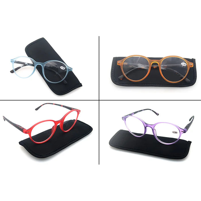 Reading Glasses for Women,Classic Colorful Readers Eyeglasses Ladies,Lightweight Flexible Spring Hinge,Round/Oval/Square Frame