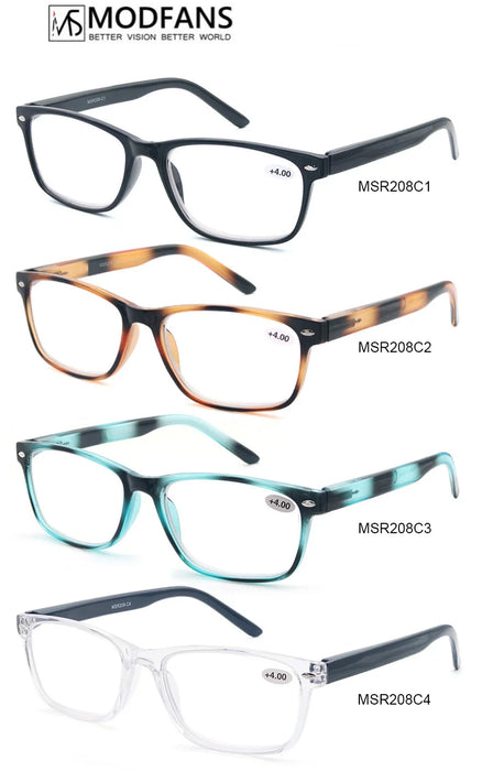 Reading Glasses for Women,Classic Colorful Readers Eyeglasses Ladies,Lightweight Flexible Spring Hinge,Round/Oval/Square Frame
