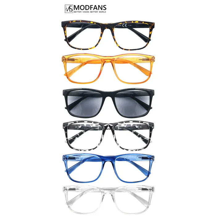 Lunettes de Lecture Surdimensionnées Hommes Femmes Monture Rectangulaire Lunettes de Soleil de Lecture Charnière à Ressort Légères à Porter avec Dioptrie +1.0 - +4.0