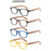 Reading Glasses for Men Women Fashion Wood-Look Plastic Eyeglass Frame Spring Hinge Stylish Readers Magnifying Glass Eyewear