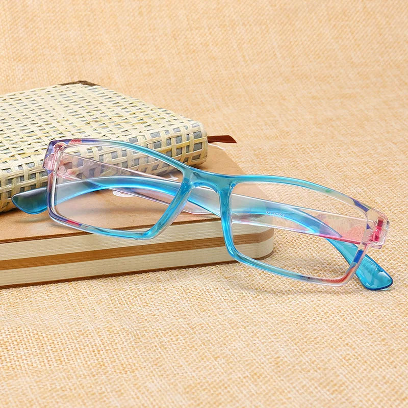 Women Eyeglasses Reading Glasses Classic Square Full Frame Strong Hinge Lightweight Wear Readers with Diopter +1.0+2.0+3.0+4.0