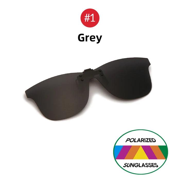 VIVIBEE Square Mirror Men's Clip on Polarized Night Driving Glasses Yellow UV400 Women Sunglasses Fishing Clips